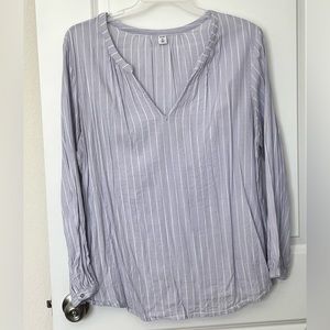 Old Navy Long-sleeved Top - Purple and White Striped - size XXL